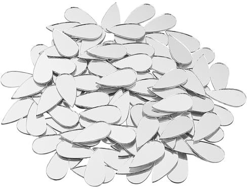SSyang 200 Pezzi Teardrop Specchio di Vetro Piastrelle di Mosaico Chiaro Mini Apecchio di Vetro Craft Piastrelle di Mosaico Decorativo per i Mestieri fai da te Decorazione Casa Gioielli Facendo 2.5cm