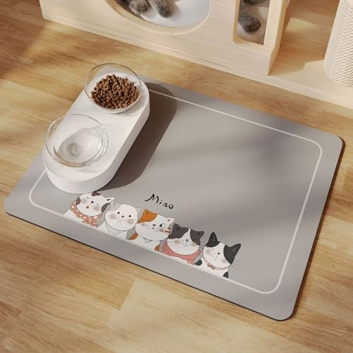 Napfunterlage Hund Katzen Futternapf Unterlage Rutschfeste Hundenapf Unterlage Katzennapf Fressnapf Futtermatte Katzenmatte Futter Matte Katzenfutter Katzenstreu-Matte Pet Mat (50x70 cm,Farbe 1)