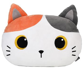 I-TOTAL® – Flaches Dekokissen, Geschenkidee für Kinder (ORANGE CAT)