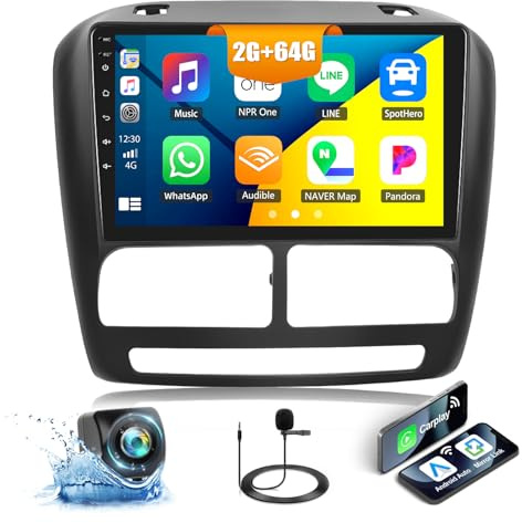 CAMECHO 2G+64G Android Car Stereo for Opel Vauxhall Combo Fiat Doblo with CarPlay Android Auto 9 Touch Screen Car Radio with GPS WiFi SWC Bluetooth FM/RDS Mirror Link + HD Backup Camera