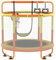 CZCPAPY - Trampolino per bambini, per interni ed esterni, con rete di sicurezza, cestello, aste, altalene, regalo per bambini (giallo-arancio)