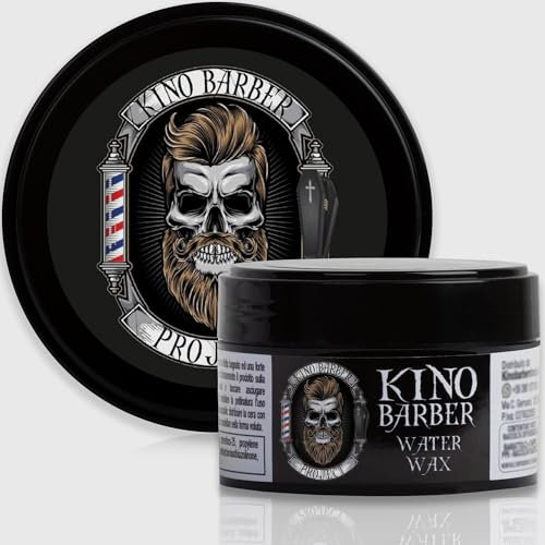 KinoBarber - Cera Capelli Uomo 100 ml - Professionale Lunga Tenuta - Effetto Naturale - Facile da Modellare - Cera ad Acqua 100% MADE IN ITALY
