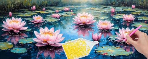 Diamond Painting Kits for Erwachsene Groß, 5D Diamant Painting Kinder Set, Full Drill DIY Diamond Painting Seerosen Arts Craft Pictures for as a Relaxation and Wall Dekor Geschenk 70x210 cm B-719
