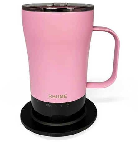Rhume - Temperature-Controlled, Self-Heating Coffee Mug (Light Pink 14 Oz)