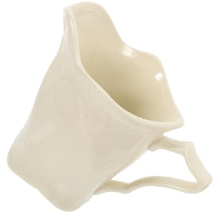 TOPPERFUN Ceramic Milk Jug Creamer Cup Handle Porcelain Pitcher for Cappuccino Latte Serving at Coffee Bar