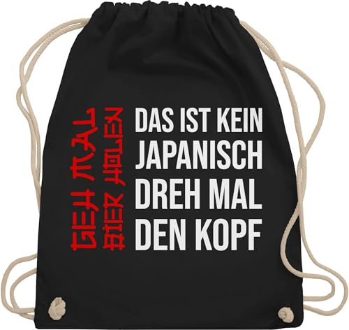 Shirtracer Turnbeutel Rucksack - Party & Alkohol Damen - Das ist kein Japanisch Geh mal Bier holen Spruch Bier Geschenke für Männer I Biertrinker Geschenk Bierliebhaber lustig - Unisize - Schwarz