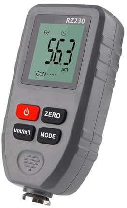Medidor De Espesor De Recubrimiento Digital Portátil RZ230 0-1300um, Probador De Espesor De Película De Pintura For Carrocería De Coche, Medición De Ancho De Base Metálica Um/mil