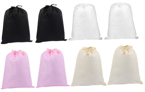 Healvian 8 st Dragsko Skopåsar i Non-woven Material Bärbar Förvaring för Dammfria och Organiserade Vikbara Små Påsar för Resor och Hem