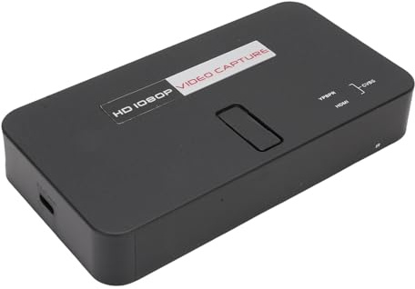 Plyisty Tarjeta de Captura de Videojuegos, 1080p Incorporado en el Juego de Micrófono TV Recordadora TV Sound, Plug and Play, Control Remoto, Disipación de Calor para