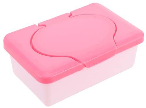 ANDRESLAD Contenedor para Toallitas Húmedas Rojo Caja Dispensadora para 80 Toallitas Plástico Compacto y Portátil para Baño y Viajes