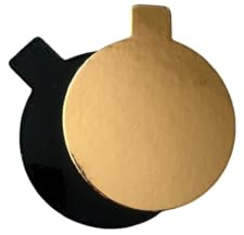 Lot de 100 Supports à Gâteaux Ø 8 cm avec Languette Ronde Carton - Or/Noir - Présentoir à Gâteaux Semelles à gâteaux- Cake Board with Handle - Cupcake