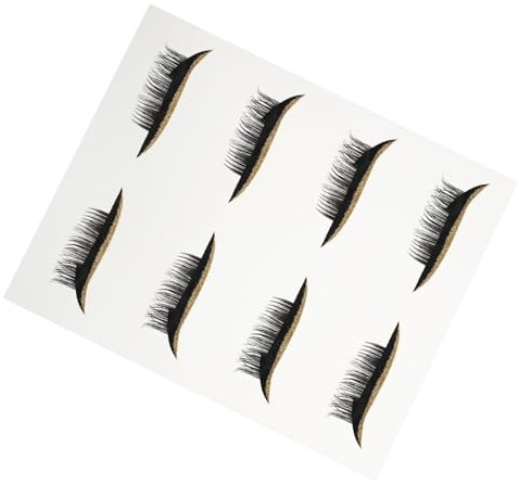 SILENRADAWN 4 Pares de Cintas Adhesivas Delineadoras de Ojos Brillo Dorado Pegatinas Resistentes al Agua para Maquillaje Tiras Autoadhesivas para Línea de Ojos Uso Fácil para Eventos y