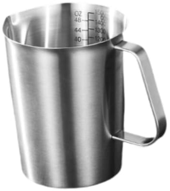 LeeQinersw Taza Medidora de Acero Inoxidable con Indicador de Capacidad Milimétrica Recipiente para Batidos Jarra para Medir Líquidos Y Vaso para Café Adecuada P, 1500ml