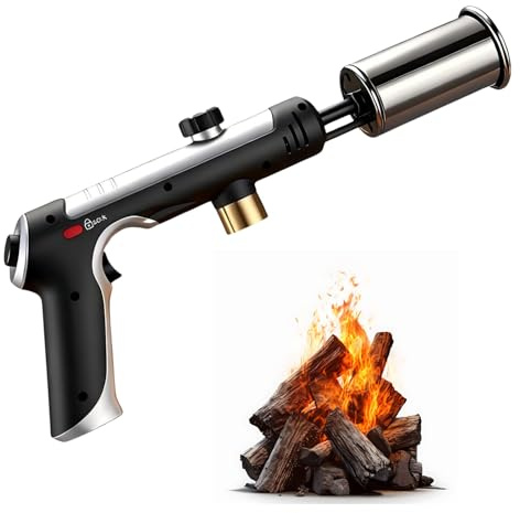 Chalumeau à Gaz Propane Haute Température jusqu’à 3272°F, Flamme Réglable avec Verrou de Sécurité, Idéal pour BBQ, Allumage du Charbon et Cuisine