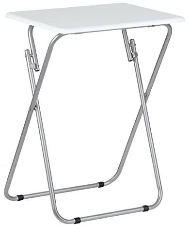 Unibos | Side Table, Folding Tables, TV Tray Table for Eating, Small Sofa End Laptop Drinks Coffee Snacks Portable Lightweight Tables for Small Space, Living Room, Industrial, Metal Frame
