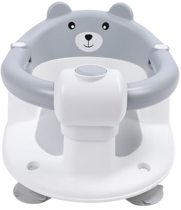 Generic Siège de Bain Assis pour bébé, Tabouret de Bain Léger pour Tout-petits, Gain de Temps, commodité pour les Parents, en Plastique (GRAY)