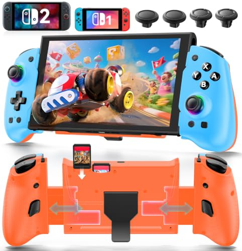 Mando para Switch 2/Original/OLED - Joypad Telescópico Integrado, Alternativa a Joy-Con, Mando Pro Inalámbrico para Nintendo Switch con Joystick TMR, Grip Ergonómico, Turbo, 4 Macros, Vibración y RGB