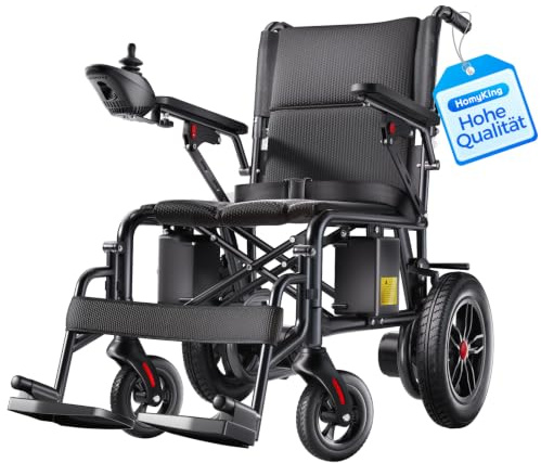 HomyKing Kleinster Faltbarer Elektrorollstuhl, Traglast bis 150 kg | Leichter Elektrorollstuhl für Senioren und Erwachsene, Kompakter Elektrischer Mobilitätsroller zum einfachen Verstauen