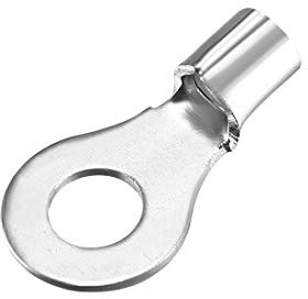 sourcing map Copper Wire Lugs,16-14AWG RNB2-4L,Bolt Hole,Battery Cable Ends Eyelets Crimp Tubular Ring Terminals Connectors Silver Tone 20Pcs
