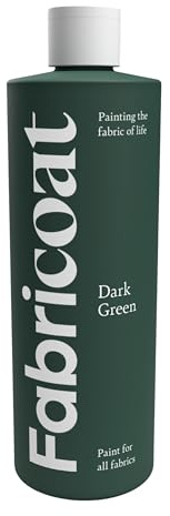 Fabricoat Fabric Paint – Restore or Change the Colour of Any Fabric - Paint Directly Onto Fabric - Transform Anything – Sofas, Lampshades, Car Interiors (250ml, Dark Green)