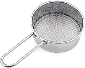 Liten sil, mjöl durkslag mini smjöl siktare för bakpulver socker kaffe pastas te, 6,6 cm sil 40 fina nätsilar, rostfritt stål matsil mini sil med handtag