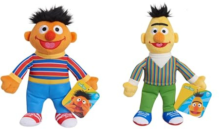 Sesame Street Friends Bert and Ernie 20,3 cm 2-teiliges nachhaltiges Plüschtier-Set