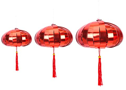3 Piezas Lampara De Papel Decoración De Fiesta De Bolas De Papel Linterna De Año Chino Linternas De Papel Plegables Decoración De Año 2022 Árbol Borla Esférico