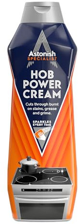 Astonish Specialist Hob Cream Cleaner, for Tough Burnt on Stains, Protective Coat, Zesty Lemon Scent, 500ml