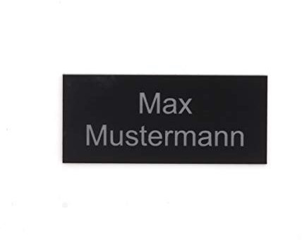 chapa buzón personalizada | Placa grabada personalizada autoadhesiva | nombre y número | Muchas tallas | Resistente a la intemperie | Grabado láser (8x3,5cm Rectángulo, Negro-Plata)