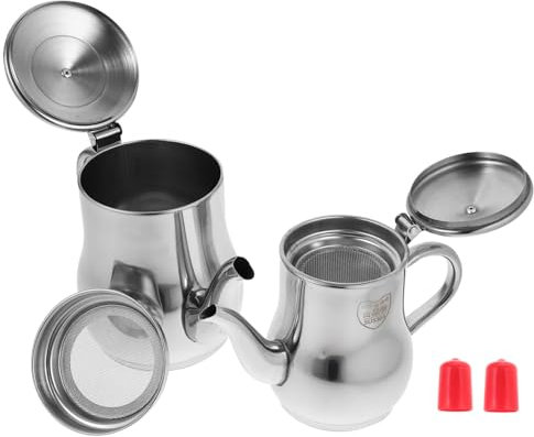 Yardwe 2pezzi Contenitore Per Grasso Con Filtro in Acciaio Inox Contenitore Per Olio Da Cucina Con Maniglia Ergonomica Per Conservare Olio e Grasso Di Pancetta