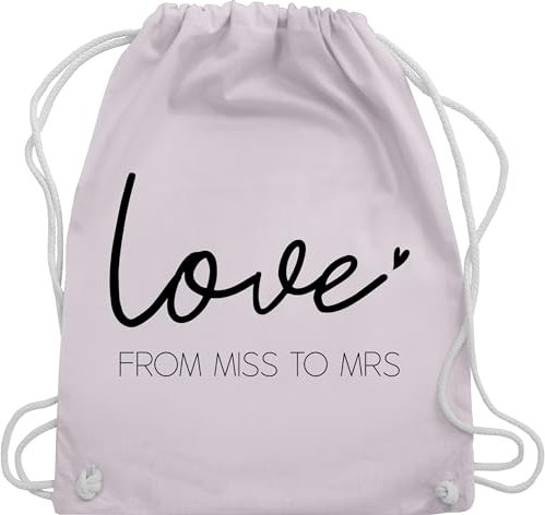 Shirtracer Turnbeutel Rucksack - JGA Junggesellenabschied Frauen - From Miss to Mrs schwarz - Unisize - Pastell Rosa - geschenk an braut brauttaschen bachelorette party love stoffbeutel