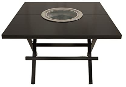 mesa de barbacoa Mesa de barbacoa portátil, mesa de pícnic al aire libre, estufa de patio plegable, cocina de té, mesa de suelo de carbón for interiores, barbacoa Interior y exterior ( Size : 80x55cm