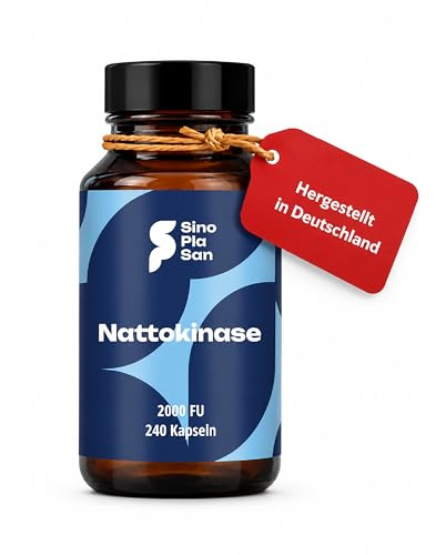 Nattokinase 100mg pro Kapsel | vegan | 20.000 FU | ohne Vitamin K1 & K2 | ohne mikrokristalline Cellulose & Magnesiumstearat | 240 Kapseln