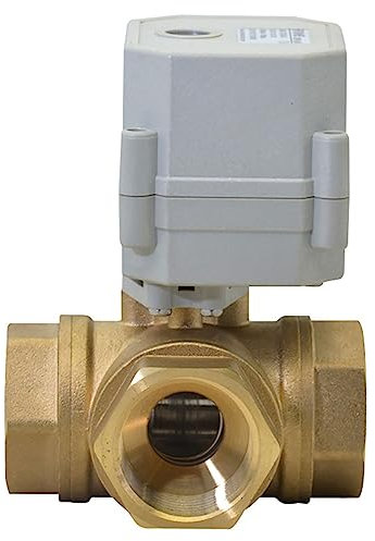 kezhai Dream 1 12VDC motorisierter Kugelhahn, DN25 Messing 3-wege elektrischer Kugelhahn,CR702