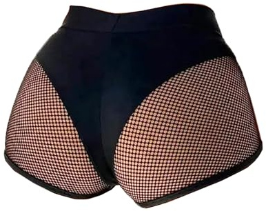Women Sexy Black Workout Running Yoga Hot Pants Tummy Control Underwear Shorts L