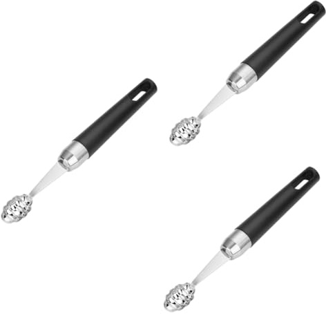 MAGICLULU 3pezzi Scavino Frutta Acciaio Inossidabile Con Design Creativo Per Meloni e Frutta Strumento Pratico Per Cucina e Ristorazione Nero