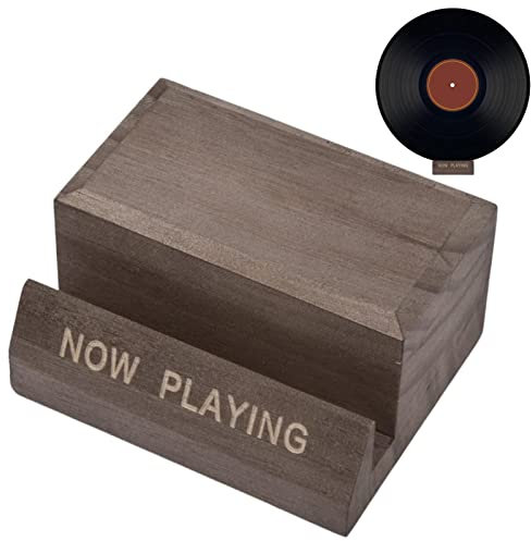 Smileshiney Hölzerne Schallplatten Aufbewahrung - Plattenhalter, Wood Tabletop CDs Aufbewahrungsständer, Playing Schallplattenständer, Schallplattenständer Aus, Schallplatten Regal Vintage