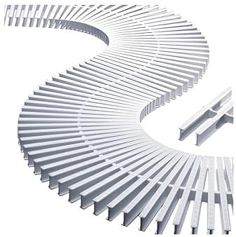 1 mt 45 pz Griglia Piscina Bordo Sfioro Curvabile 245 x 22 mm