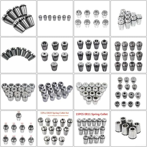 Spannwerkzeuge für Fräser, ER11ER16ER20ER25ER32ER40 Federzangen-Set (15 Stück ER11)