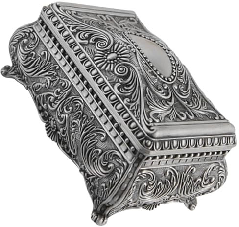 LABRIMP Kleines Vintage Schmuckkästchen Für Ohrringe Schmuckschatulle Mit Füßen Organizer Box Im Antiken Stil Zur Aufbewahrung Von Schmuck