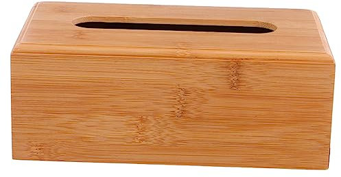 CAXUSD Holz Taschentuchbox Mit Ziehbarem Deckel Für Serviettenaufbewahrung Naturbambusdesign Für Zuhause Wohnzimmer Und Küche