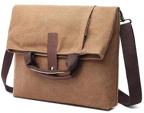 LVUNZJCA Brusttasche für Herren Herren Umhängetasche Canvas Schrägtasche Lässige Umhängetasche Umhängetasche für Herren(Coffee)