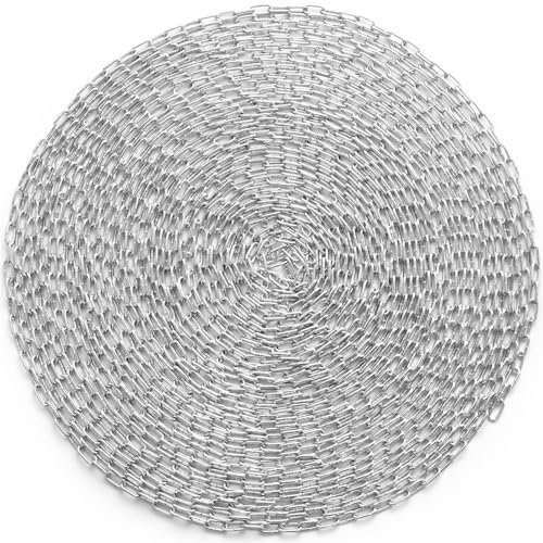 VEVOR Stahlkette Kohlenstoffstahl, 3mm x 30,48m, 149kg Tragfähigkeit, verzinkte Gliederkette mit zwei Schnellgliedern, Stahlkette für Hundekette, Hebe-Lastlager Kette zum Schleppen Aufhängen Camping