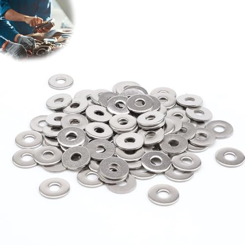 200 Stück M5 Beilagscheiben, AMONENZ Edelstahl Unterlegscheiben, Unterlegscheiben Set, 15 mm Scheibe, zum Verbinden von Schrauben, Muttern, Schrauben