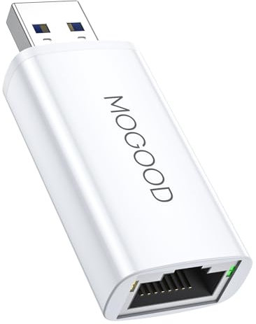 MOGOOD Adattatore da USB 3.0 a Ethernet, 1Gbps Adattatore Internet RJ45 per Chromebook, Laptop, Surface Pro