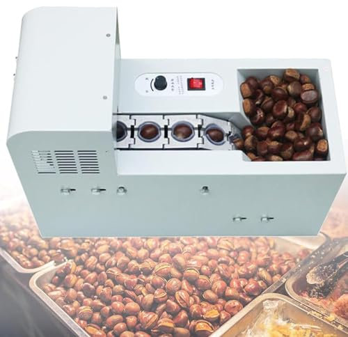 DDZJTPP Macchina Commerciale per L'apertura di Gusci di Castagne,Macchina Automatica per Intagliare Castagne,Pelapatate Elettrico Senza Danni alle Castagne,Facile da Usare,DoubleChainplate