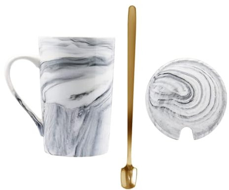 WATIIFUFU Keramik-kaffeetasse Mit Deckel Praktische Teetasse Aus Keramik Für Zuhause Und Büro Rutschfester Griff Für Kaffee Und Tee