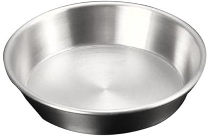 Garneck Piatto Per Pizza in Acciaio Inox Teglia Pizza Acciaio Inox Rotonda 7.09in Leggera E Facile Da Pulire Per Dessert Torta Picnic Campeggio E Uso Quotidiano