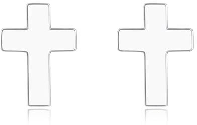 Estrellique 925 Sterling Silber Ohrstecker - Klein, Stern/Herz/Kreuz für Damen Mädchen - Hypoallergen Knorpel Schlafen Ohrringe, 5mm Einfach - Geschenke