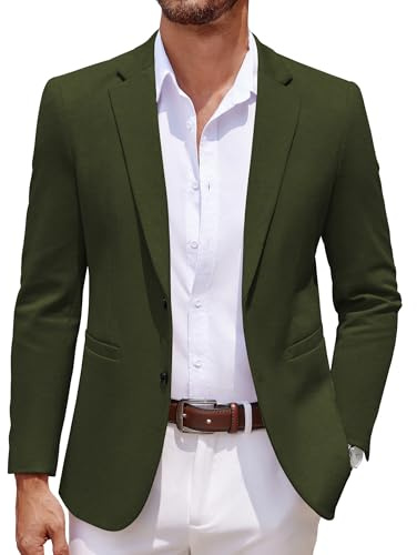 COOFANDY Mens Dress Sport Coats Casual Stylish Suit Jacket Blazer Big and Tall Dark Green